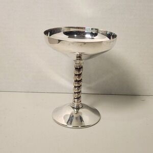 VTG Spanish Silver Plate Champagne Goblet‎ Grapevine Stem EPB Spain 5.5" Tall
